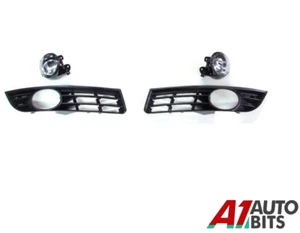 Front Bumper Fog Lamps Lights & Grill Grilles Set For 2006-2009 VW Passat 3C B6 - Picture 1 of 5