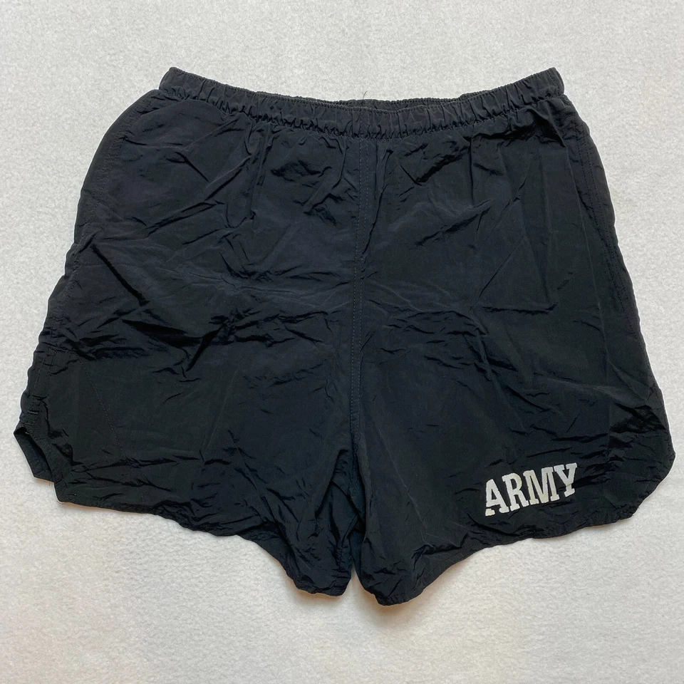 Vintage US ARMY Running Training Shorts Men's XL Black Drawstring Lined - Image 1 of 4