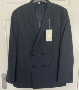 MARKS AND SPENCER PURA LANA NUEVA EQUIPO INGLATERRA AZUL MARINO BLAZER/CHAQUETA DE TRAJE 42”REG.BNWT - Imagen 1 de 12