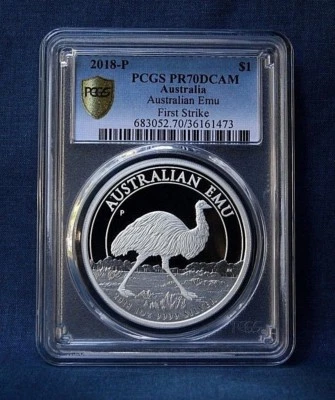 2018-P AUSTRALIA SILVER EMU PROOF PCGS PR70DCAM F.S. - Image 1 of 2