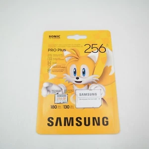 New Samsung SEGA Sonic PRO Plus 256GB MicroSD Card - ONE DAY SHIPPING - Photo 1 sur 2