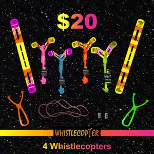 WHISTLE COPTER 4 helicópteros silbato y 4 hondas, ¡4 alas, 4 baterías y más! - Imagen 1 de 6