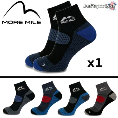 RUNNING TRAIL SPORTS SOCKS MORE MILE CHEVIOT MENS WOMENS ANKLE CUSHIONED 1 PAIR - Image 1 of 2