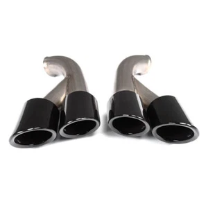 2x Car Rear Exhaust Tip Muffler Pipes For Porsche Cayenne V6 GTS Style Chrome - Picture 1 of 7
