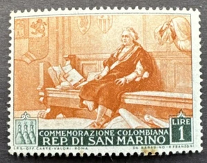 SAN MARINO 1952 SC# 308 Mint Stamp Christopher Columbus - Picture 1 of 2