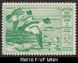 RW16 F-VF MNH 1949 Goldeneyes US Federal Duck Stamp Migratory Waterfowl - Picture 1 of 3