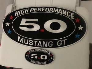 FORD MUSTANG GT 5.0 (2) SEW/IRON ON PATCH EMBROIDERED 12”x6.5 & 2x4 RACING - Picture 1 of 1