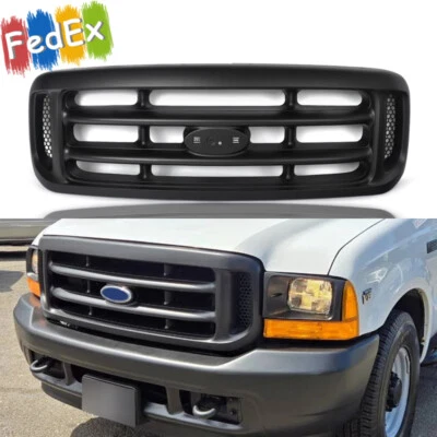 Matte Black Front Bumper Grille For 1999-04 Ford Super Duty F250 F350 F450 F550 Foto 1 de 4