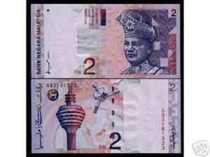 Malaysia 2 RINGGIT P-40 1999 Satellite Communication Currency Malaysian BANKNOTE - Picture 1 of 5