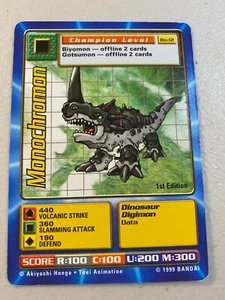 1999 RARE 1st Edition MONOCHROMON BO 12 Digimon Trading Card Series - Picture 1 of 2
