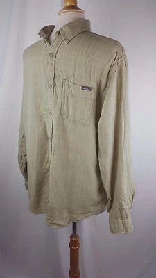 Camisa de vestir Eddie Bauer para hombre L grande manga larga abotonada caqui calce clásico Foto 1 de 4