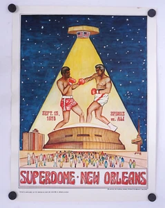 RARE!  1978 Muhammad Ali vs. Leon Spinks ll On-Site Original Boxing Poster 18x24 - Picture 1 of 8
