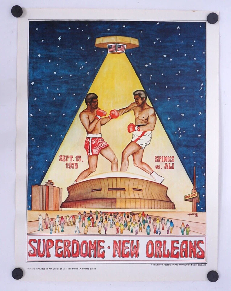 RARE!  1978 Muhammad Ali vs. Leon Spinks ll On-Site Original Boxing Poster 18x24 - Image 1 of 4