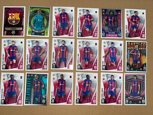 MATCH ATTAX 2023/24 23/24 TEAM SET OF ALL 18 FC BARCELONA CARDS - Picture 1 of 3