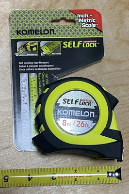 Komelon 8m/26ft Tape Measure Self Lock Evolution L4825HVIM Auto Lock Bright A9 - Image 1 of 4