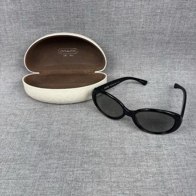 Marcos de gafas de sol Coach SOLO negros ovalados de gran tamaño L924 Tracy HC8079 estuche con cubierta Foto 1 de 4