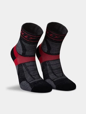 Hilly Trail Anklet Medium Cushion Sports Running Socks - Black / Red - Image 1 of 4