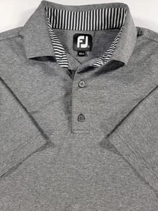 Footjoy FJ Mens Small Polo Golf Shirt Heather Gray Performance Stretch NO LOGOS - Picture 1 of 10