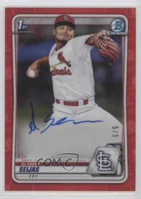 2020 Bowman Chrome Prospects Auto Red Refractor /5 Alvaro Seijas #CPA-AS Auto - Image 1 of 2