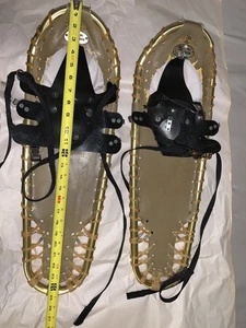 Necesita Restauración Sherpa Garra de Nieve Raquetas de Nieve Fijaciones Oro Aluminio De Colección - Imagen 1 de 22