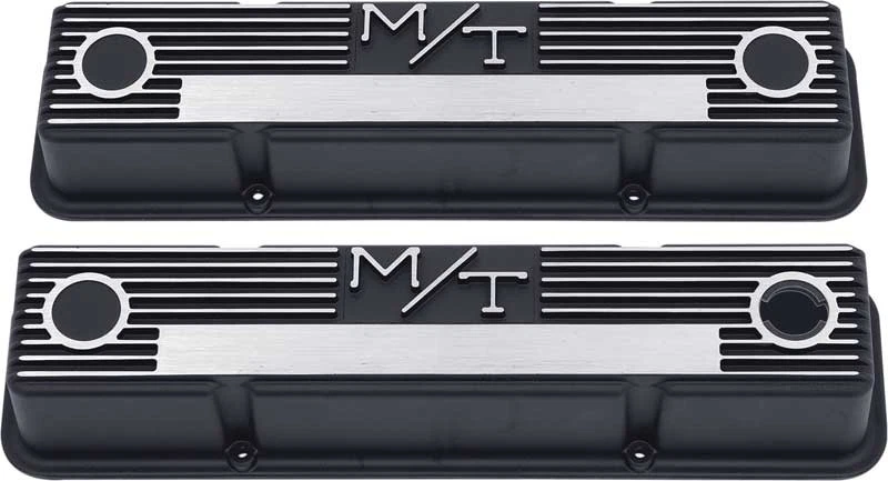 Chevrolet; bloque pequeño; Holley; acabado negro satinado; cubiertas de válvula M/T de aluminio Foto 1 de 1