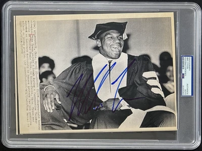 Mike Tyson Signed 1989 Type 3 Photograph PSA/DNA Honorary Doctorate - Image 1 of 4