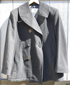 US Navy Black Pea Coat 42S DSCP Quarterdeck Collection 8405-01-154-5792 Gebraucht - Bild 1 von 3