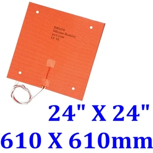 24" X 24" 610 X 610mm 1800W w/ 3M w/ 4 holes 3D Printer JSR Silcone Heater - Picture 1 of 12