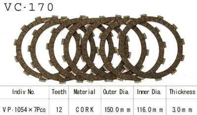 1983-1987 Honda XL600R Dirt Bike Vesrah Clutch Friction Set - Image 1 of 2