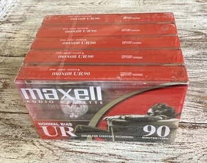 Maxell UR-90 Audio Cassettes - 5 Pack Normal Bias 90 min NEW & SEALED! - Picture 1 of 4