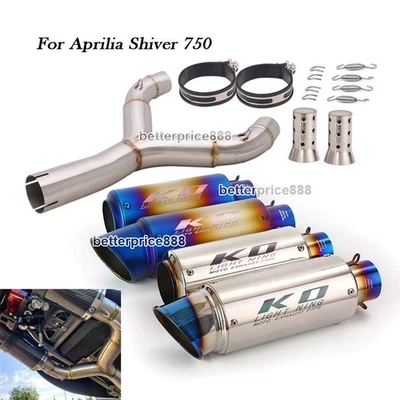 Silenciador de enlace de tubo de sistema de escape medio para Aprilia Shiver 750 GT 2008~2017 Foto 1 de 4