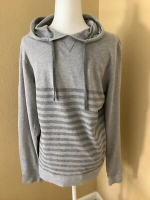 Sudadera con capucha ligera a rayas grises O'Neill para hombre con cordón talla M Foto 1 de 4