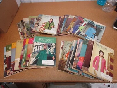 Lot 48 1969 1970 1971 1973 WORKBASKET HOME ARTS magazine needlework crafts cloth - Image 1 of 4