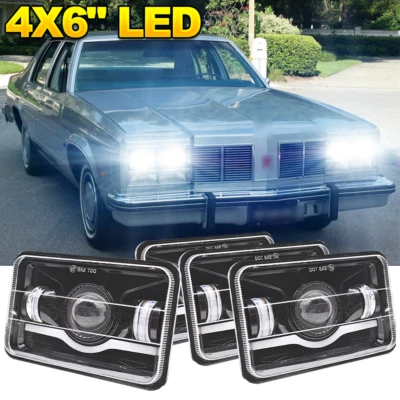 4X Faros LED Fit Oldsmobile Cutlass Delta 88 1977 1978 1979 4x6" haz alto/bajo Foto 1 de 4