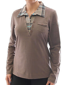 Corley Ladies Blouse Shirt Long Sleeve Shirt Braun Cotton 557651