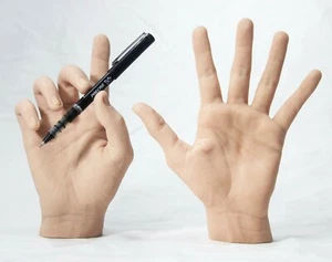 Pose-able Pair of Male Silicone Mannequin Hands - Display Model Prop Lifesize - Picture 1 of 4