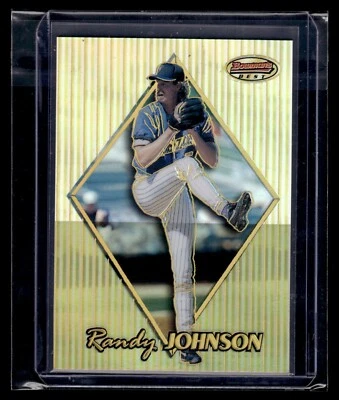 1998 Bowman's Best Refractor #74 Randy Johnson 235/400 Diamondbacks HOF - Image 1 of 2