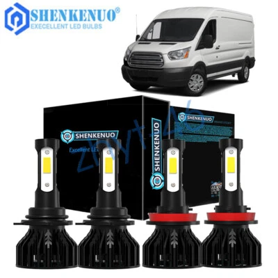 For Ford Transit-150 250 350 2015-2019 - 4PC LED Headlight High Low Beam Bulbs - Image 1 of 4