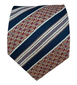 KENZO PARIS Blue Striped Geometric Silk Tie ITALY 60"/ 4" EC - Picture 1 of 6