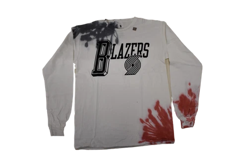 Junk Food Mens NBA Portland Trail Blazers Long Sleeve Tie Dye Shirt New S-3XL Cover