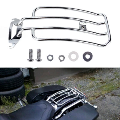 Chrome Rear Solo Seat Luggage Fender Rack For Harley Touring Electra Glide 98-08 - Image 1 of 4