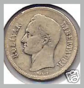 Silbermünze Venezuela 2 Bolivares 1924 - Bild 1 von 2
