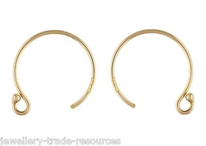 14ct Gold Filled Earring Ear Wires + Bead Ball Circle Loop Drops Dropper - Picture 1 of 1