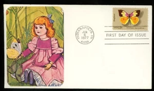 DOGFACE BUTTERFLY & GIRL SCARCE QUADRACOLOR CACHET 1977 FDC UNADDR - Picture 1 of 1