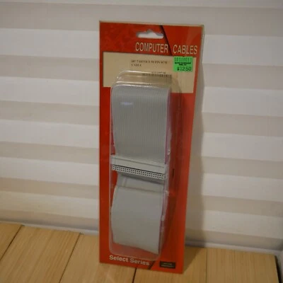 Vintage NOS 7 Device - 50-pin - Internal Gray PVC SCSI Cable (68 inches) - Image 1 of 4