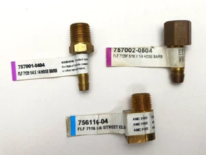 Barbas de manguera de latón Anderson Metals 1/4" (FLF 7129, 7129F), Street Elbow (FLF 7116) - Imagen 1 de 5