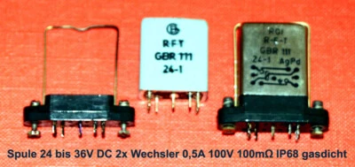 RFT GBR 111 24-1 AgPd Relais 2xWechsler DDR Großbreitenbach 24-36VDC Sockel neuw - Image 1 of 3