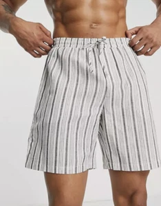 South Beach Linen Blend Shorts In White & Black Size Medium New With Tags - Picture 1 of 5