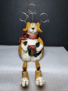 Christmas Hound Dog Shelf Sitter And Photo Note Card Holders - Picture 1 of 6
