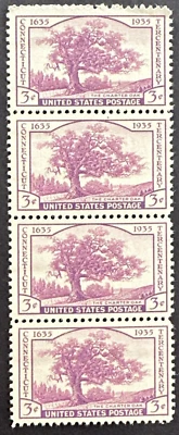 US 1935 Scott #772 Block of 4 MNH OG Connecticut  Charter Oak Tree - Image 1 of 2